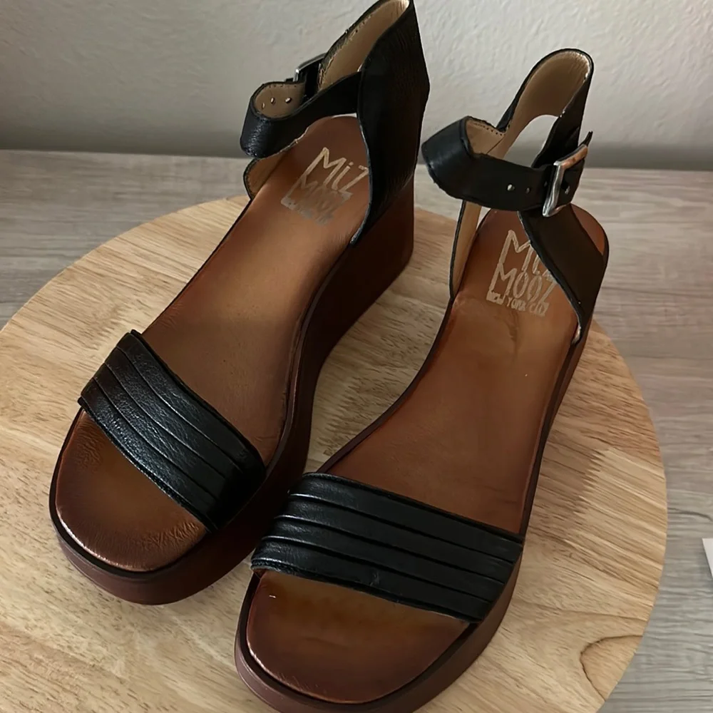 - Miz Mooz Leather Platform Wedges - Gwyneth